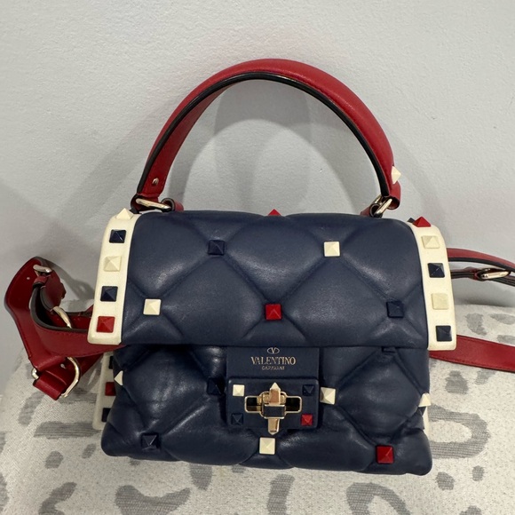 Valentino Garavani Handbags - Valentino Garavani Candystud Top Handle Bag Leather Mini